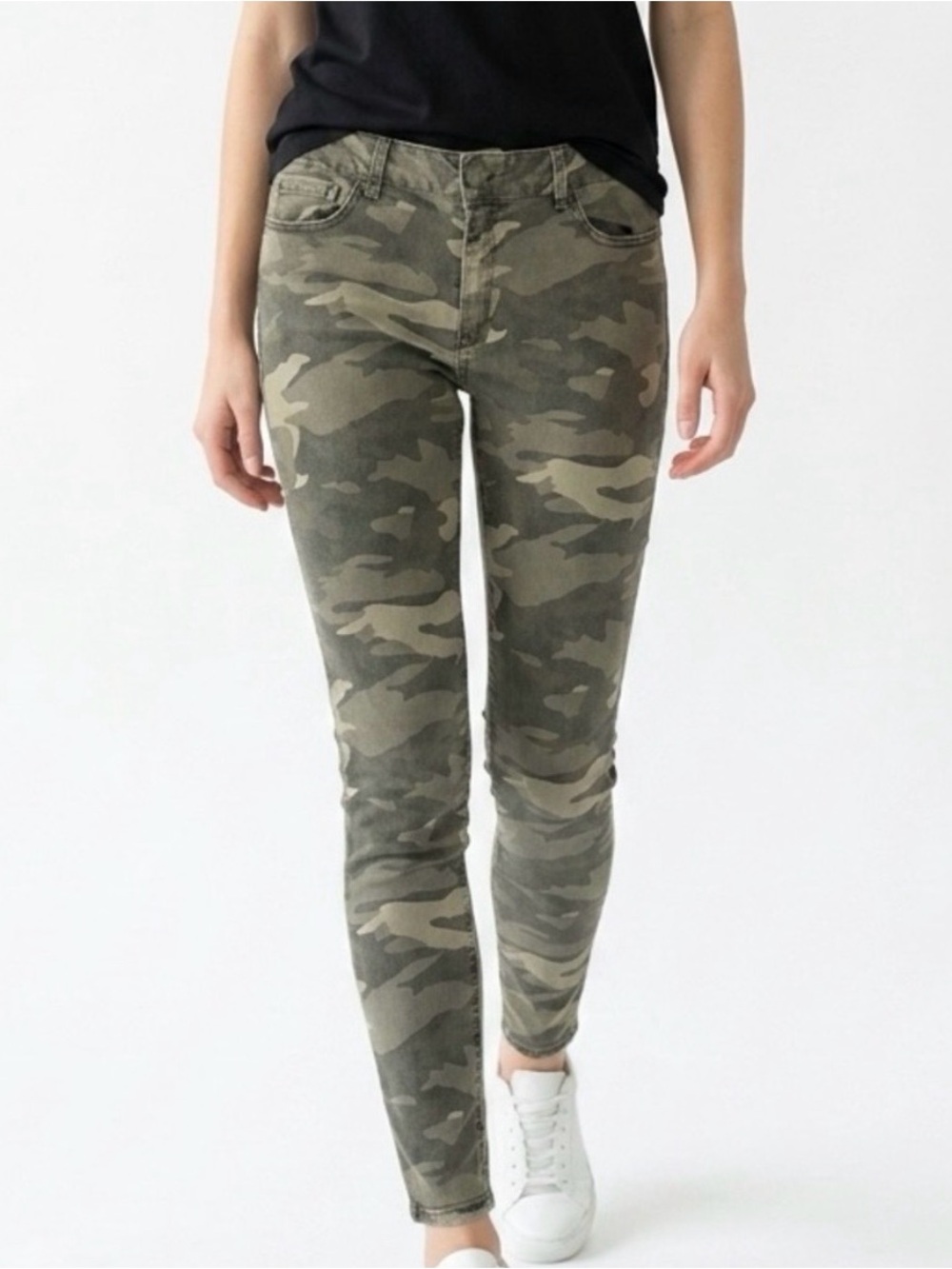 refuge Olive Camo Skinny Jeans